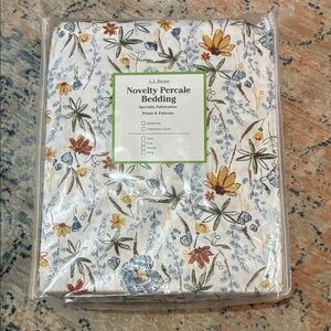 L.L.Bean Floral Novelty Percale Bedding in White, Yellow, Blue, Green